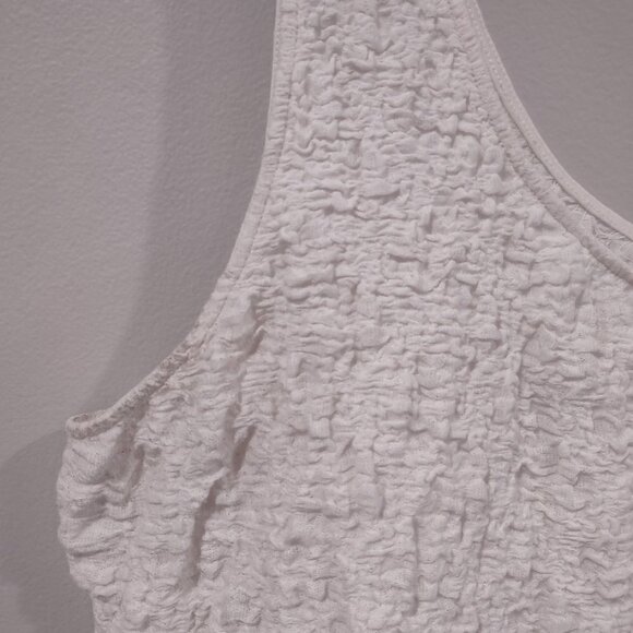 Women's White Crinkle Cropped Tank Size XXL - Picture 6 of 7